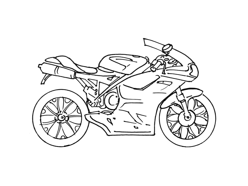 Раскраска: мотоцикл (транспорт) #136273 - Бесплатные раскраски для печати