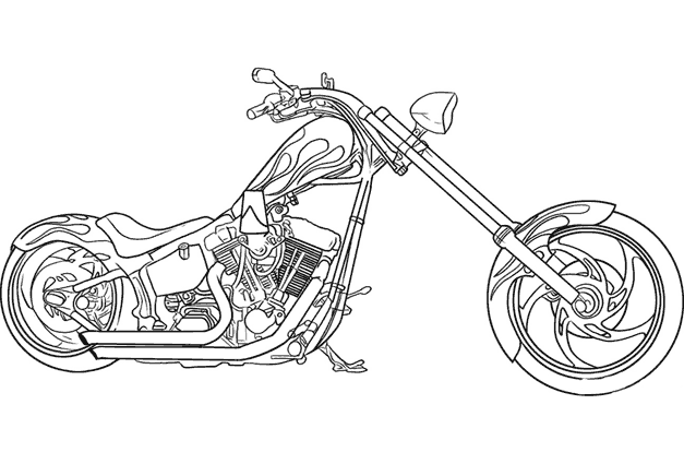 Раскраска: мотоцикл (транспорт) #136277 - Бесплатные раскраски для печати