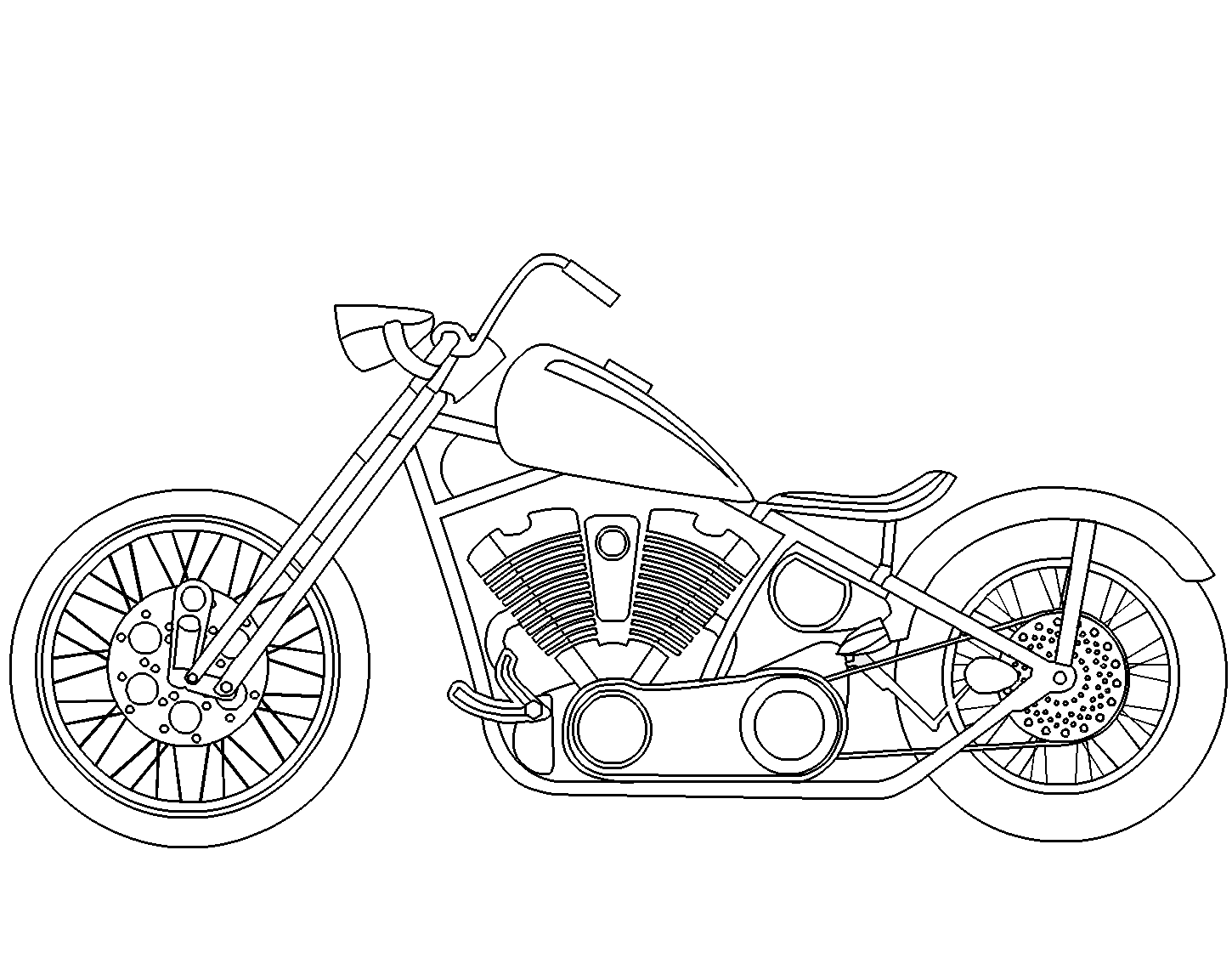 Раскраска: мотоцикл (транспорт) #136302 - Бесплатные раскраски для печати