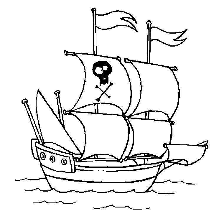 Раскраска: Пиратский корабль (транспорт) #138204 - Бесплатные раскраски для печати