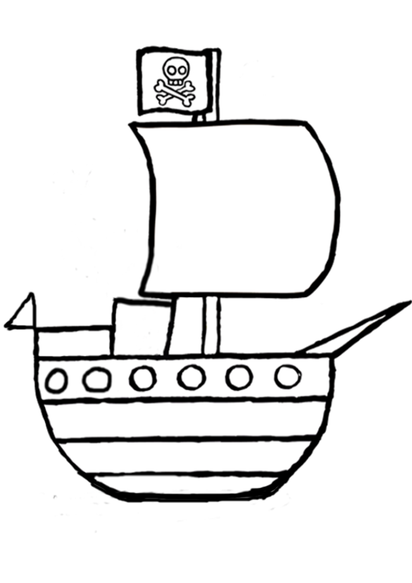 Раскраска: Пиратский корабль (транспорт) #138210 - Бесплатные раскраски для печати