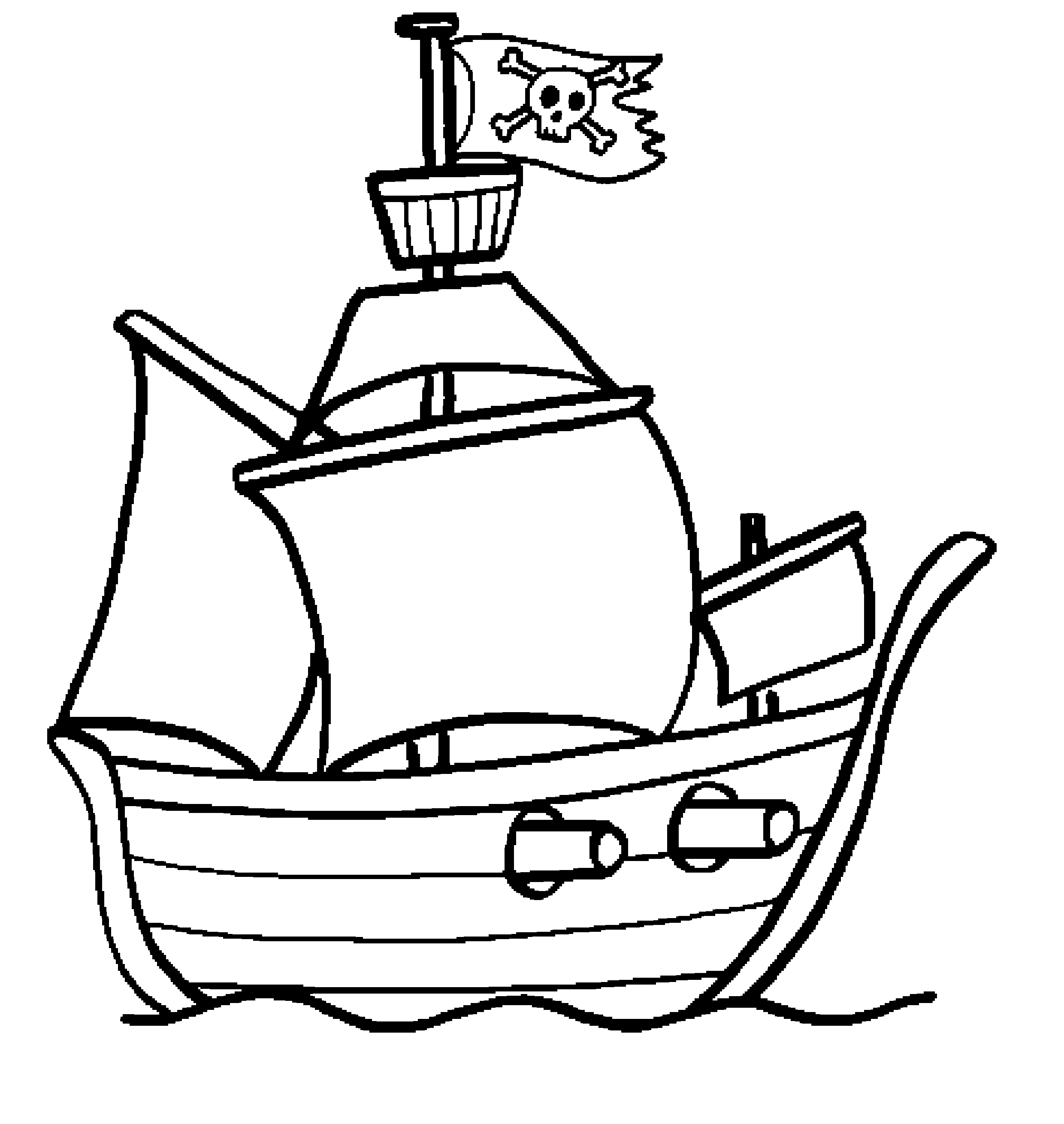 Раскраска: Пиратский корабль (транспорт) #138223 - Бесплатные раскраски для печати