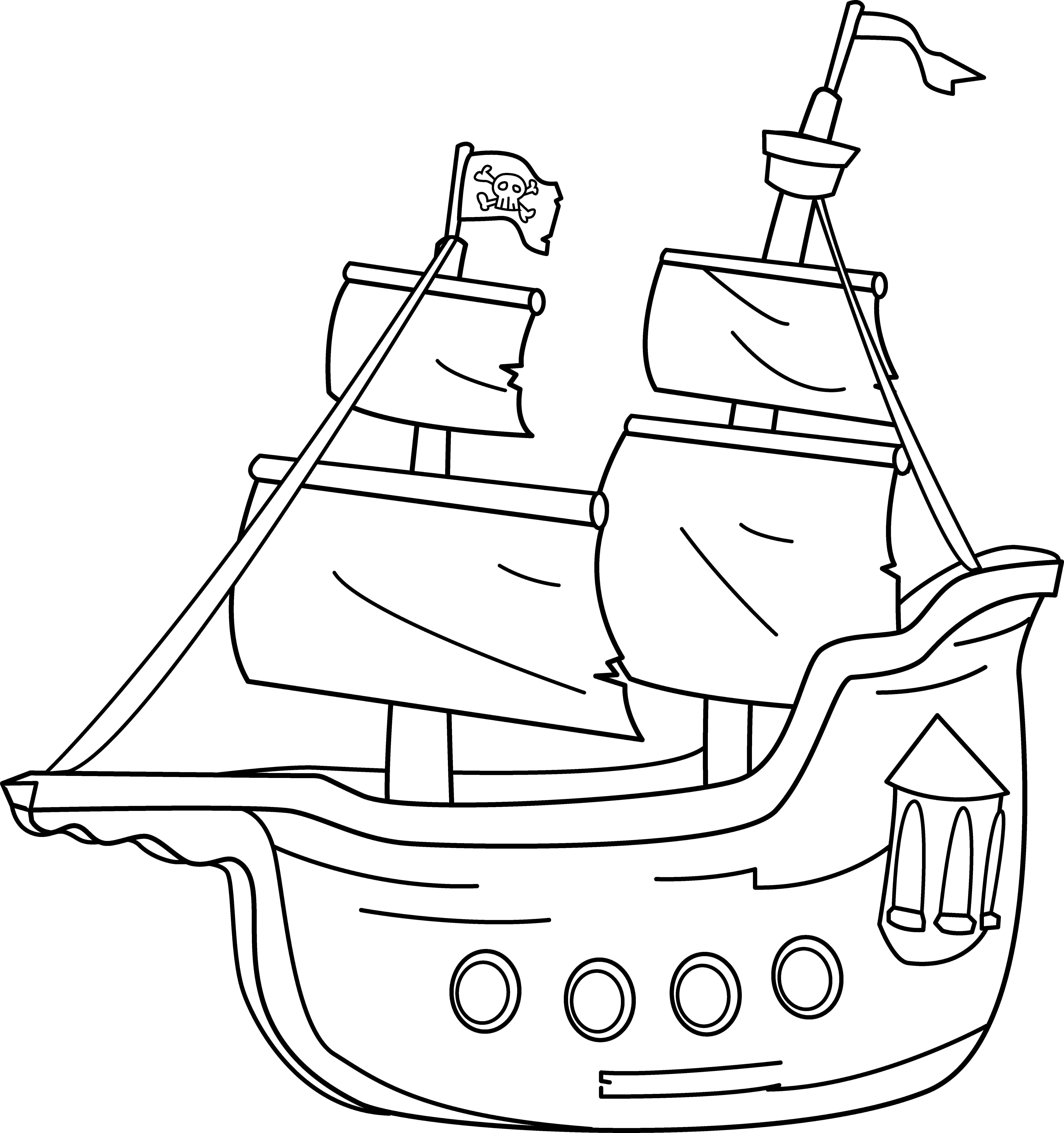 Раскраска: Пиратский корабль (транспорт) #138245 - Бесплатные раскраски для печати