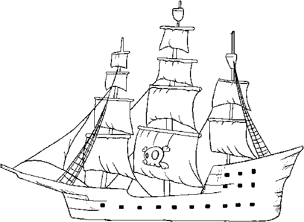 Раскраска: Пиратский корабль (транспорт) #138251 - Бесплатные раскраски для печати