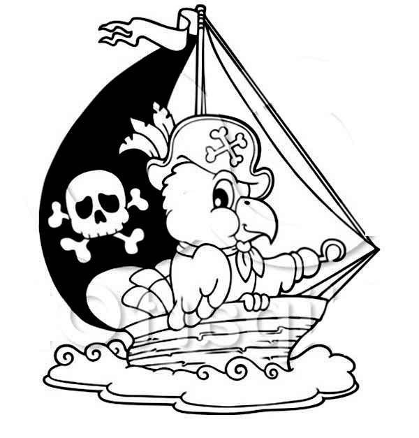 Раскраска: Пиратский корабль (транспорт) #138255 - Бесплатные раскраски для печати