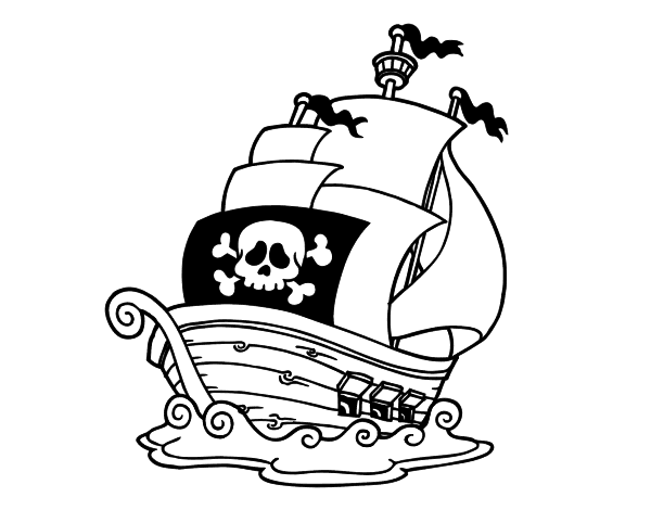 Раскраска: Пиратский корабль (транспорт) #138263 - Бесплатные раскраски для печати