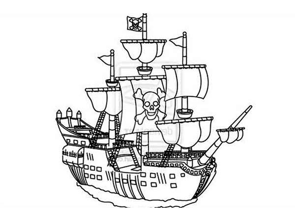 Раскраска: Пиратский корабль (транспорт) #138305 - Бесплатные раскраски для печати