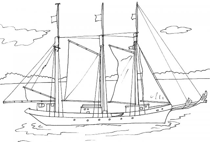 Раскраска: яхта (транспорт) #143600 - Бесплатные раскраски для печати