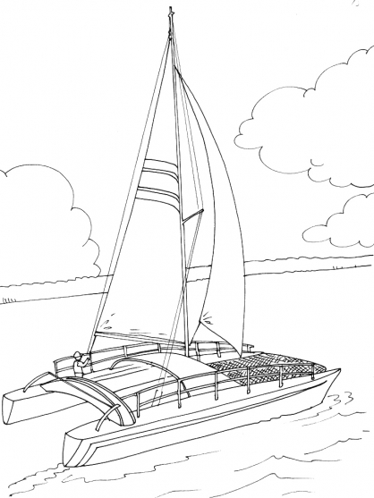 Раскраска: яхта (транспорт) #143748 - Бесплатные раскраски для печати