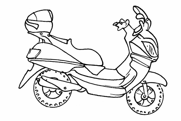 Раскраска: скутер (транспорт) #139532 - Бесплатные раскраски для печати