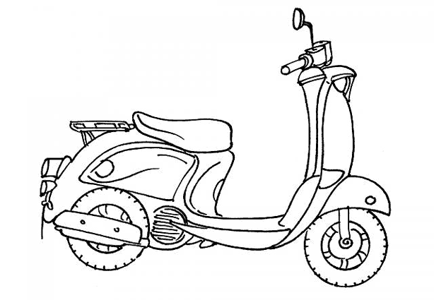Раскраска: скутер (транспорт) #139535 - Бесплатные раскраски для печати