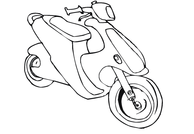 Раскраска: скутер (транспорт) #139539 - Бесплатные раскраски для печати