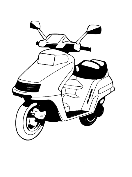 Раскраска: скутер (транспорт) #139544 - Бесплатные раскраски для печати