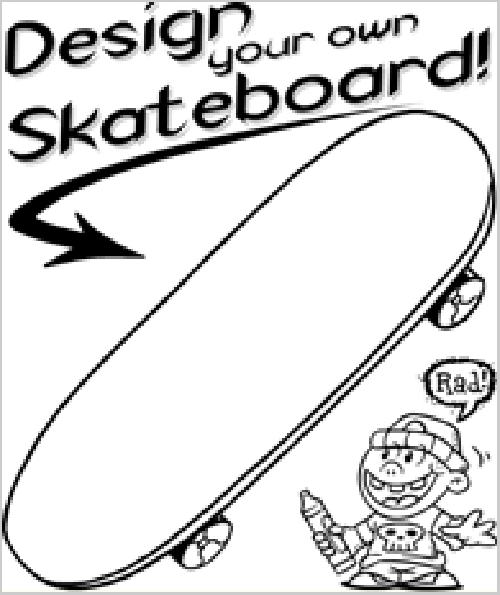 Раскраска: Скейтборд / Скейтборд (транспорт) #139302 - Бесплатные раскраски для печати
