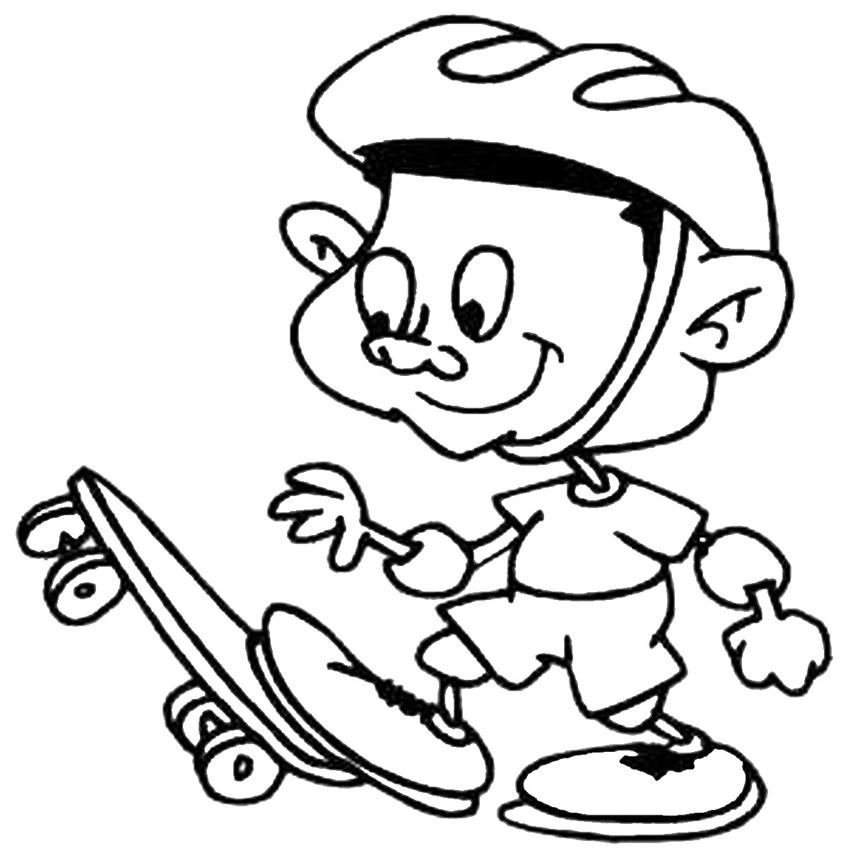 Skateboard Kid раскраска
