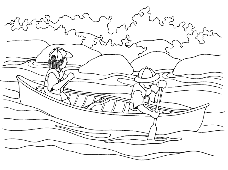 Раскраска: Каноэ / Лодка (транспорт) #142191 - Бесплатные раскраски для печати