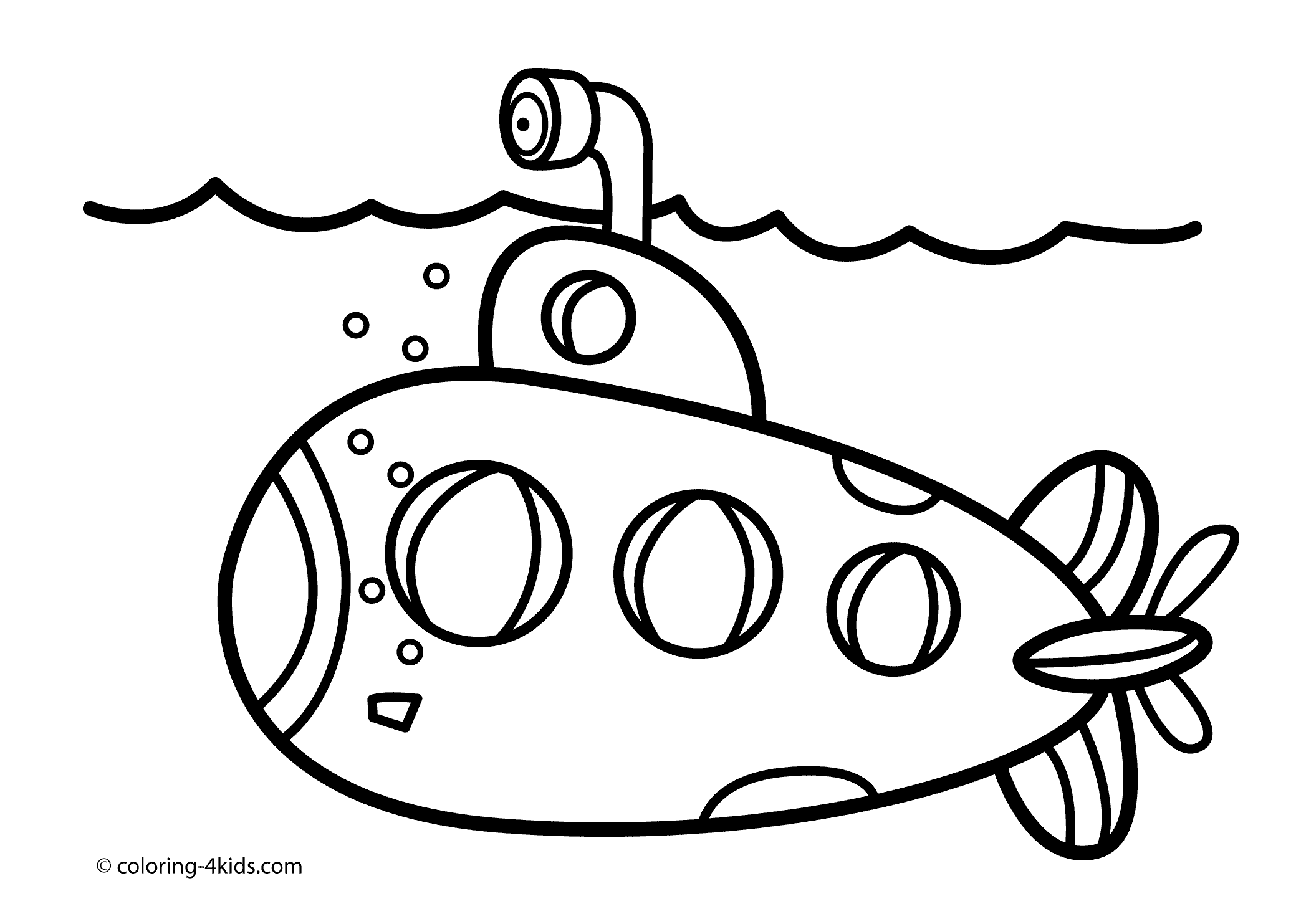Раскраски Подводная лодка