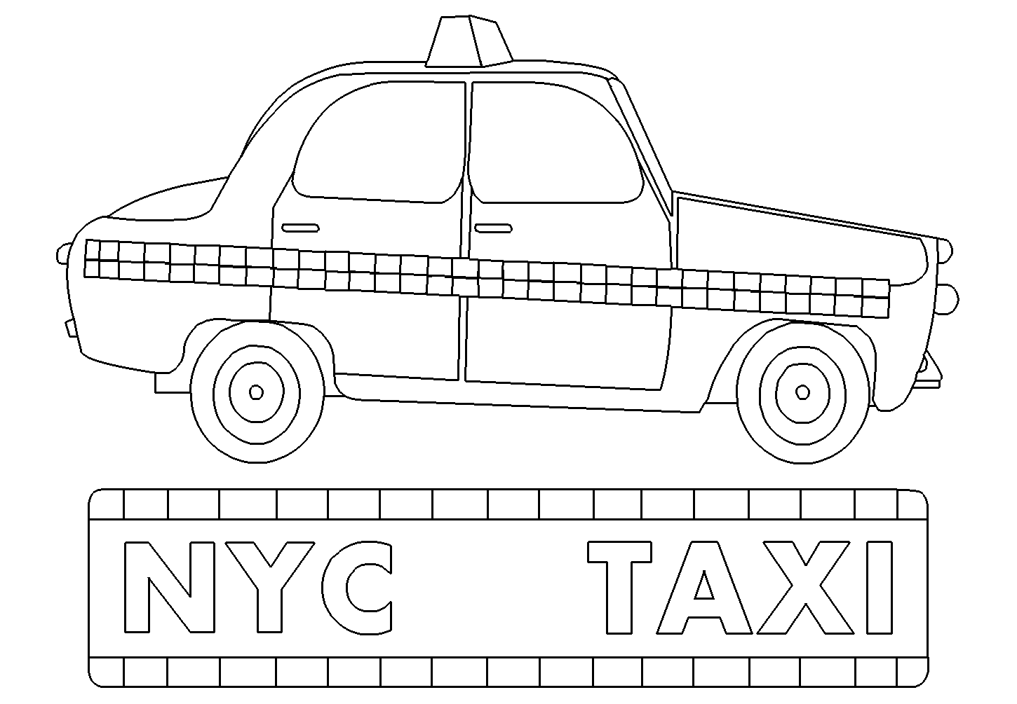 Раскраска: такси (транспорт) #137201 - Бесплатные раскраски для печати