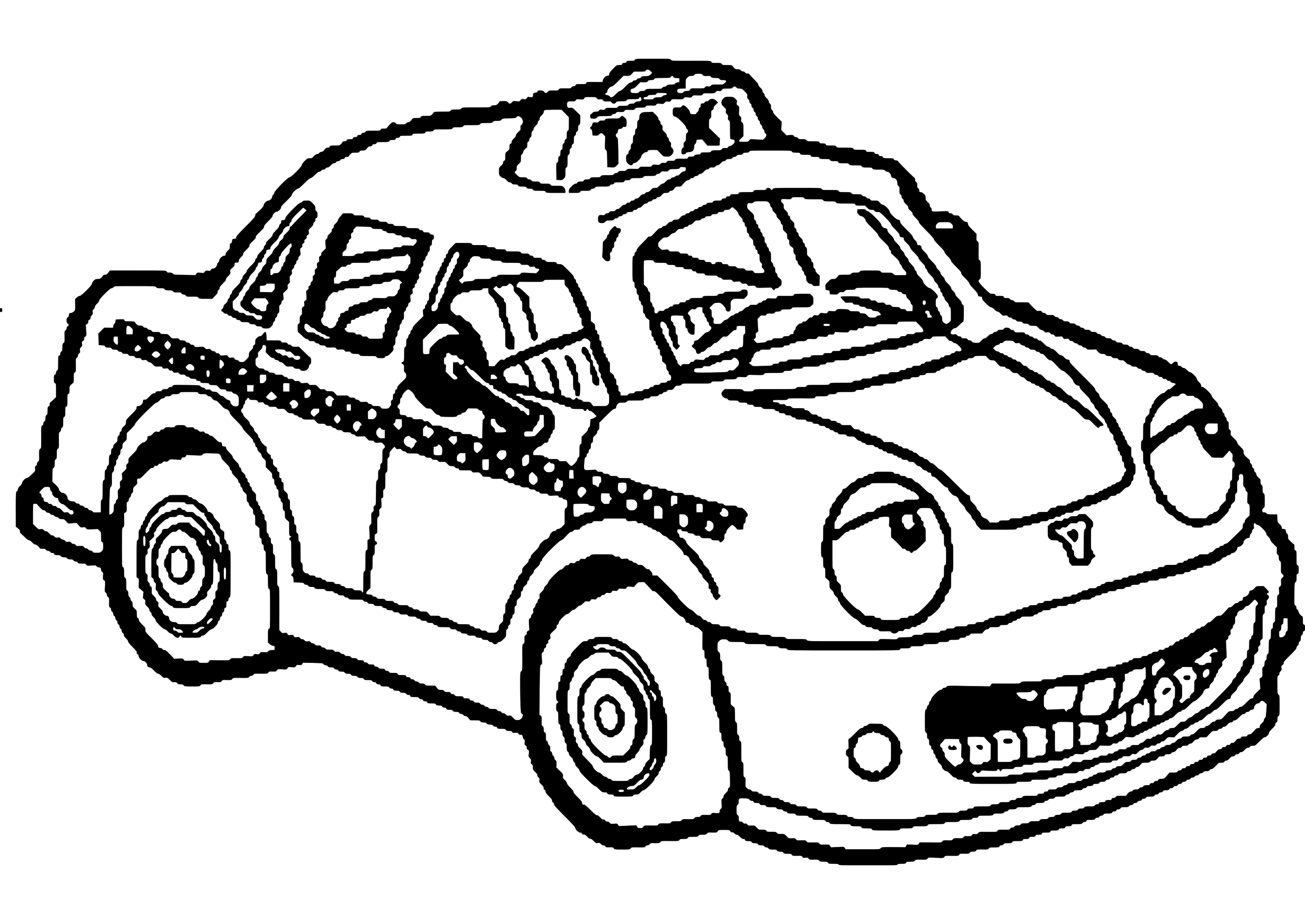 Раскраска: такси (транспорт) #137206 - Бесплатные раскраски для печати
