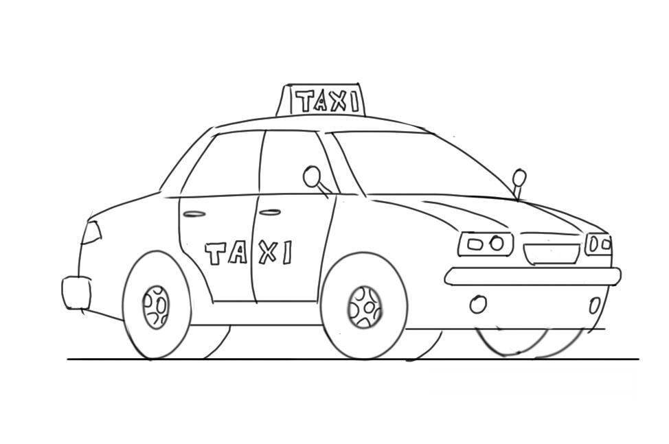 Раскраска: такси (транспорт) #137207 - Бесплатные раскраски для печати