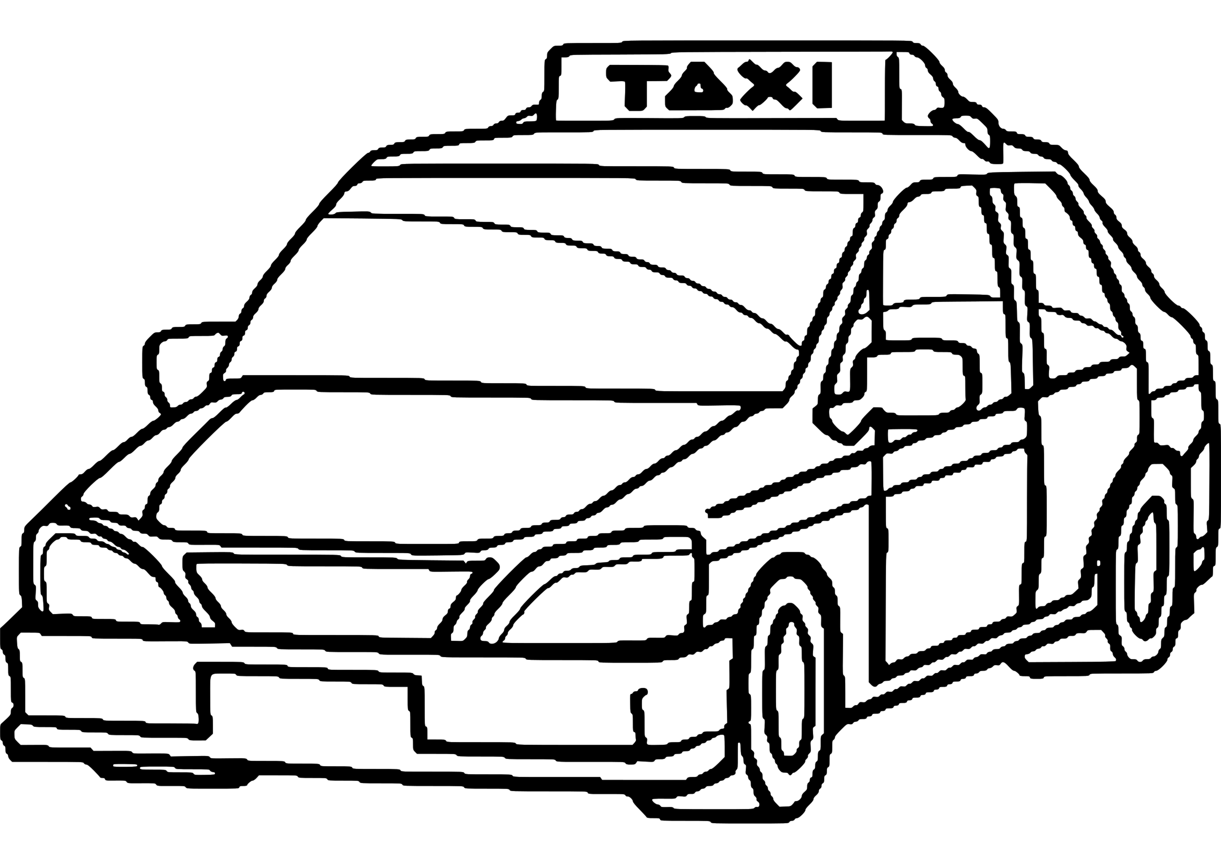 Раскраска: такси (транспорт) #137208 - Бесплатные раскраски для печати