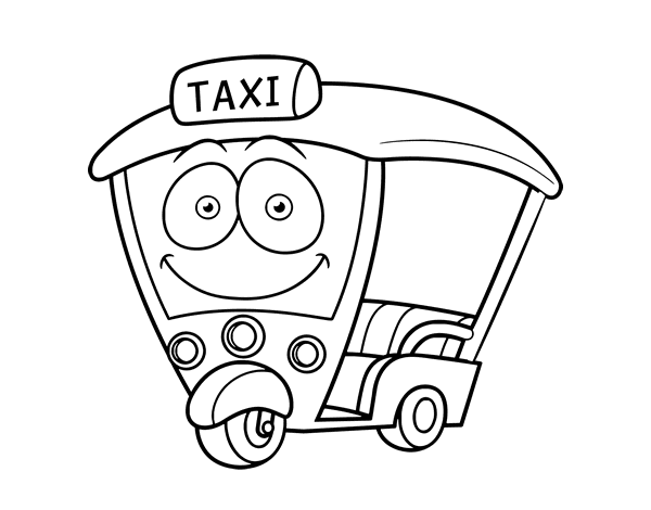 Раскраска: такси (транспорт) #137213 - Бесплатные раскраски для печати