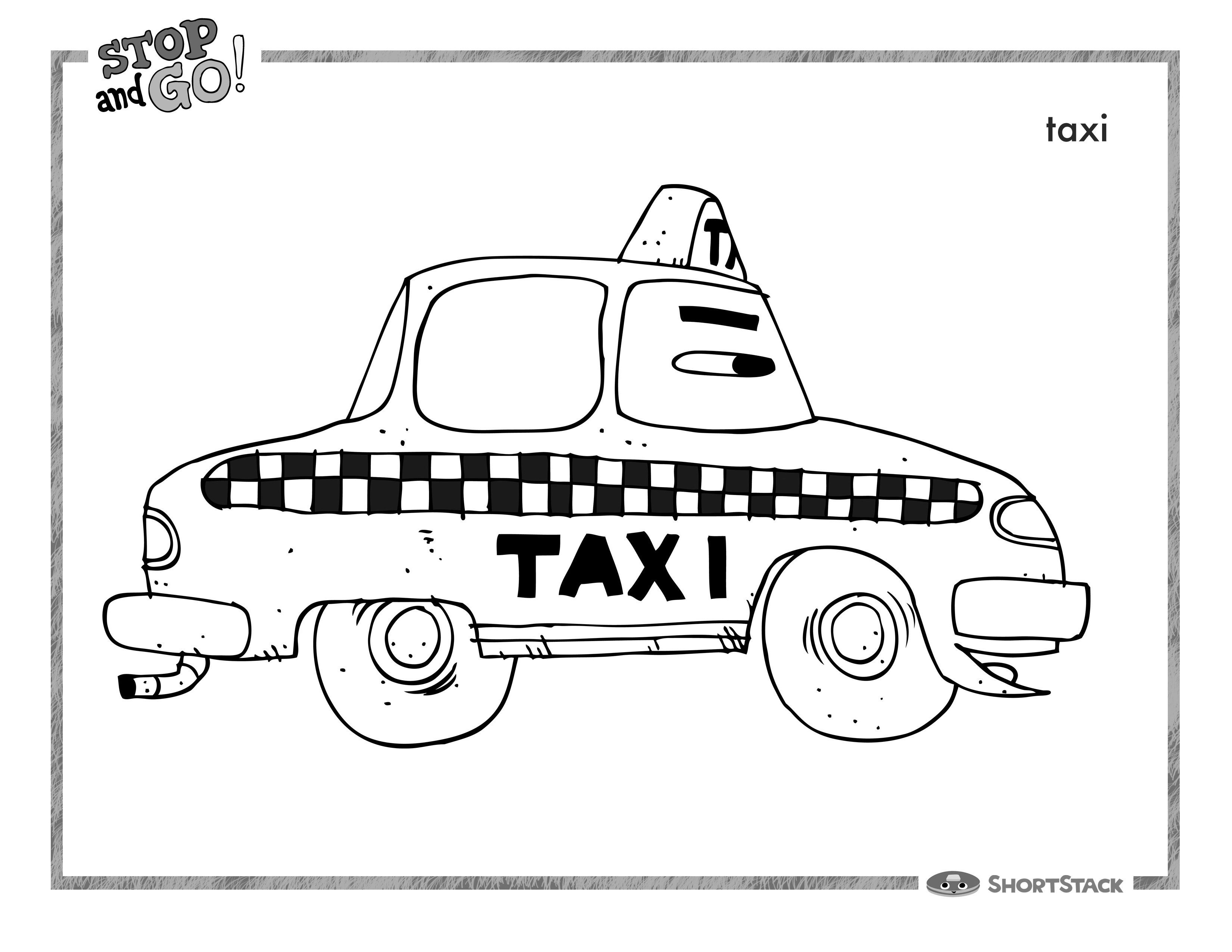 Детская машинка раскраска такси