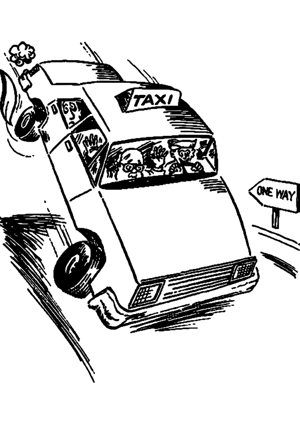 Раскраска: такси (транспорт) #137218 - Бесплатные раскраски для печати