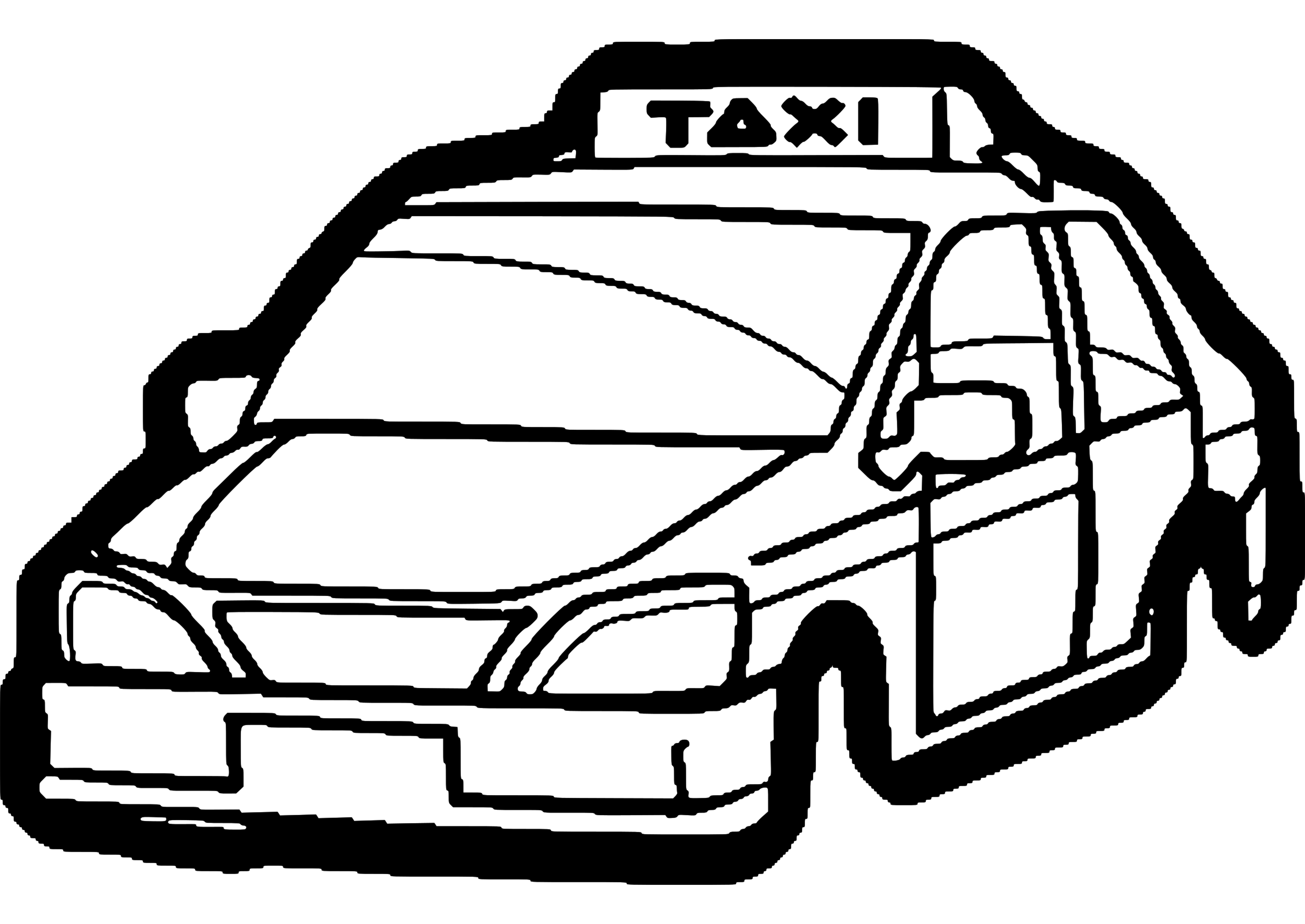 Раскраска: такси (транспорт) #137221 - Бесплатные раскраски для печати
