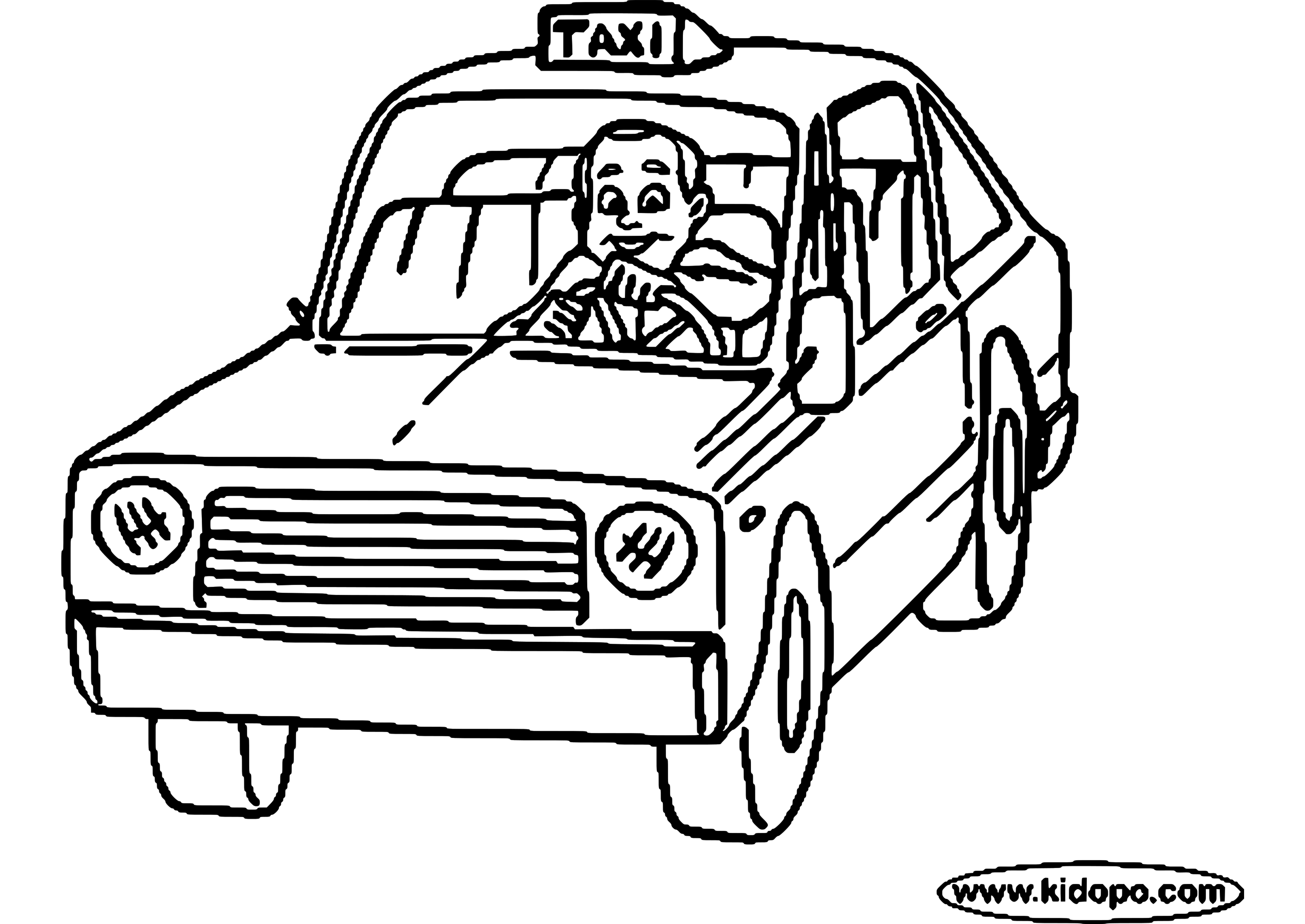 Раскраска: такси (транспорт) #137230 - Бесплатные раскраски для печати