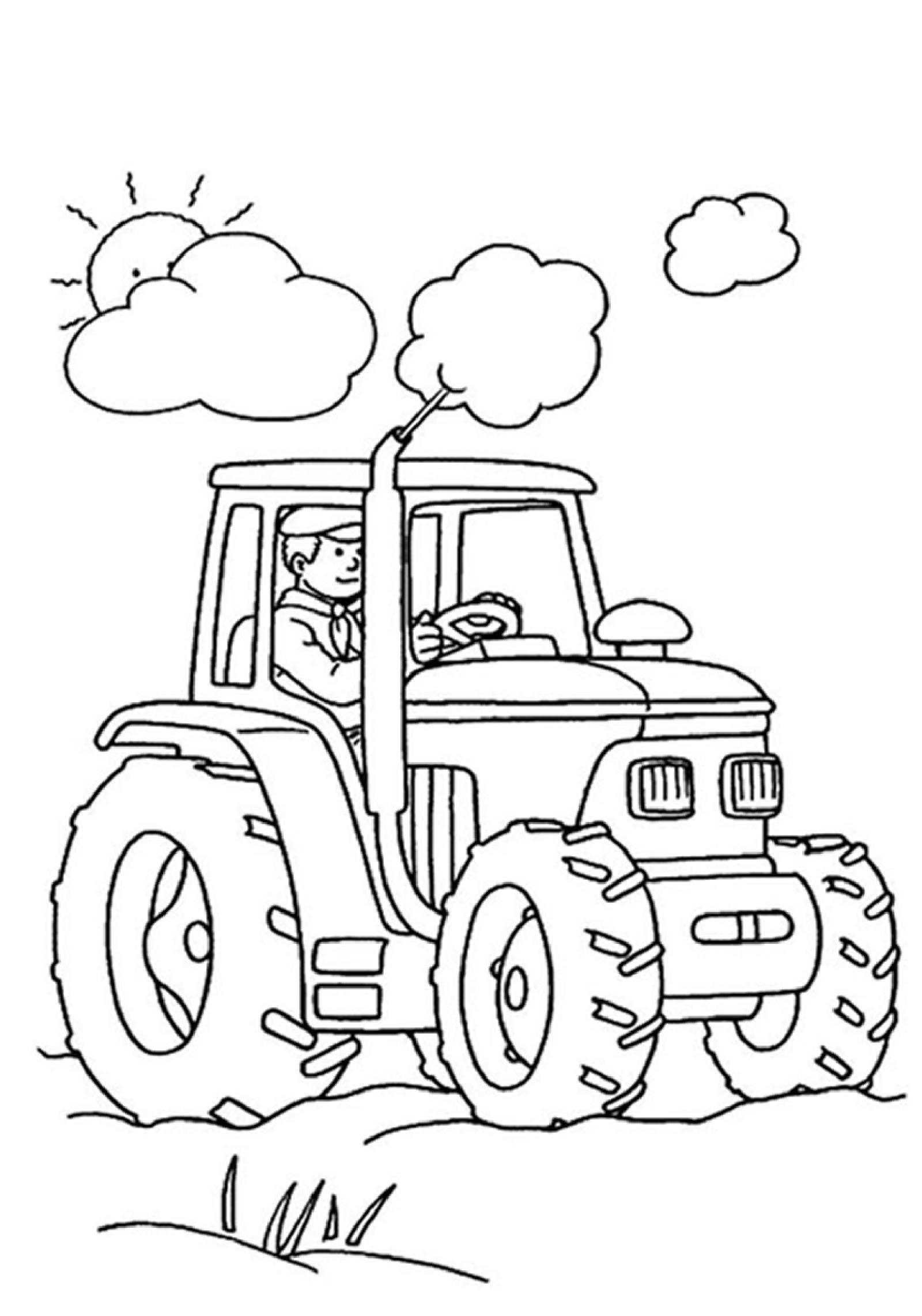 Раскраска: трактор (транспорт) #141939 - Бесплатные раскраски для печати