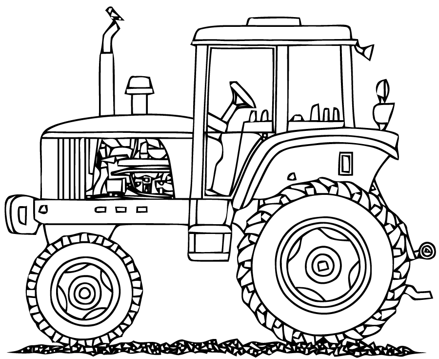 Раскраска: трактор (транспорт) #141973 - Бесплатные раскраски для печати