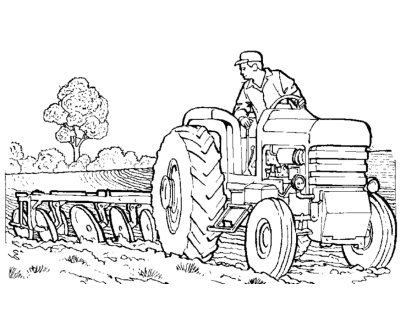 Раскраска: трактор (транспорт) #141976 - Бесплатные раскраски для печати