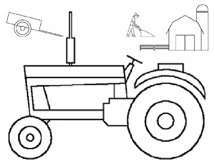 Раскраска: трактор (транспорт) #142009 - Бесплатные раскраски для печати