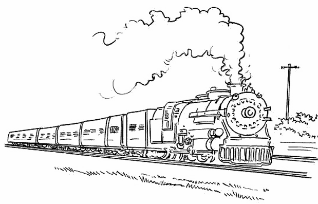 Раскраска: Поезд / Локомотив (транспорт) #135034 - Бесплатные раскраски для печати