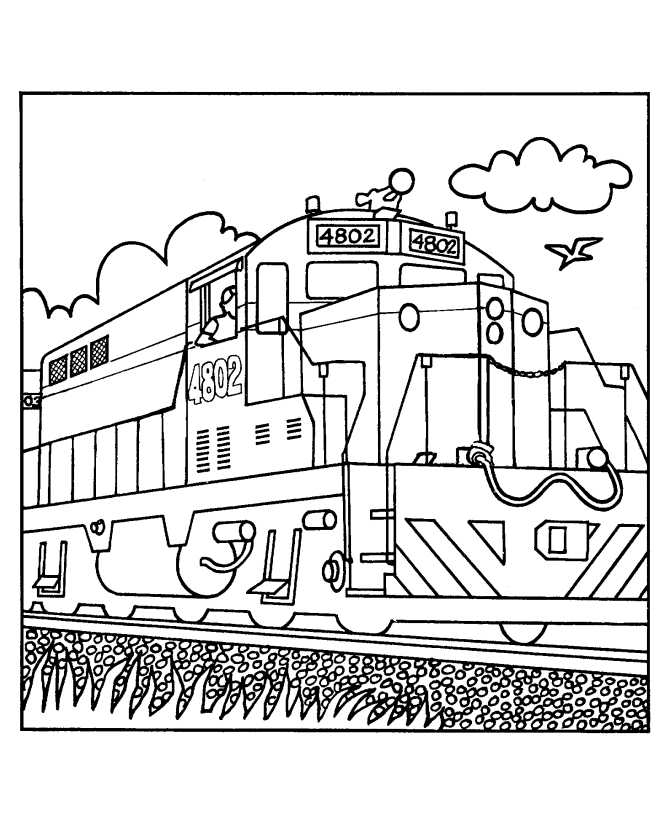 Раскраска: Поезд / Локомотив (транспорт) #135043 - Бесплатные раскраски для печати