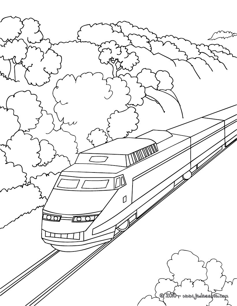 Раскраска: Поезд / Локомотив (транспорт) #135127 - Бесплатные раскраски для печати