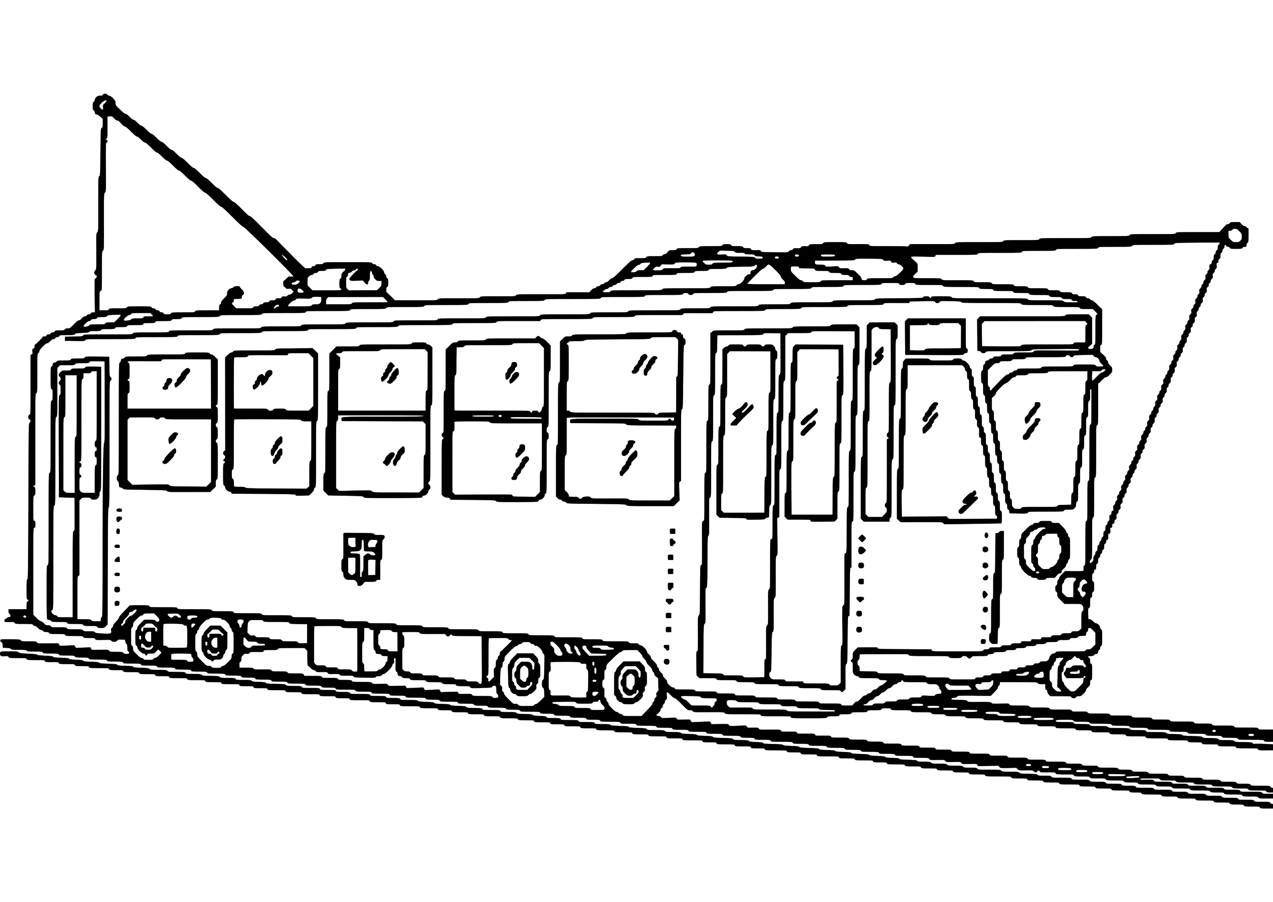 Трамвай раскраска для малышей