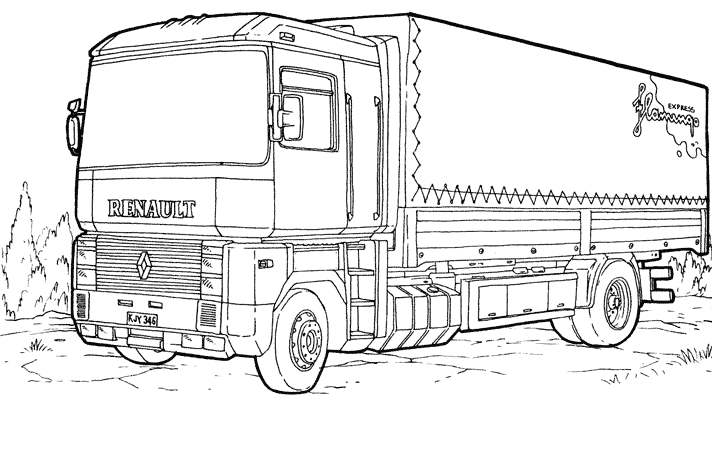 Раскраска: грузовик (транспорт) #135529 - Бесплатные раскраски для печати