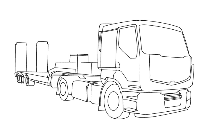 Раскраска: грузовик (транспорт) #135542 - Бесплатные раскраски для печати