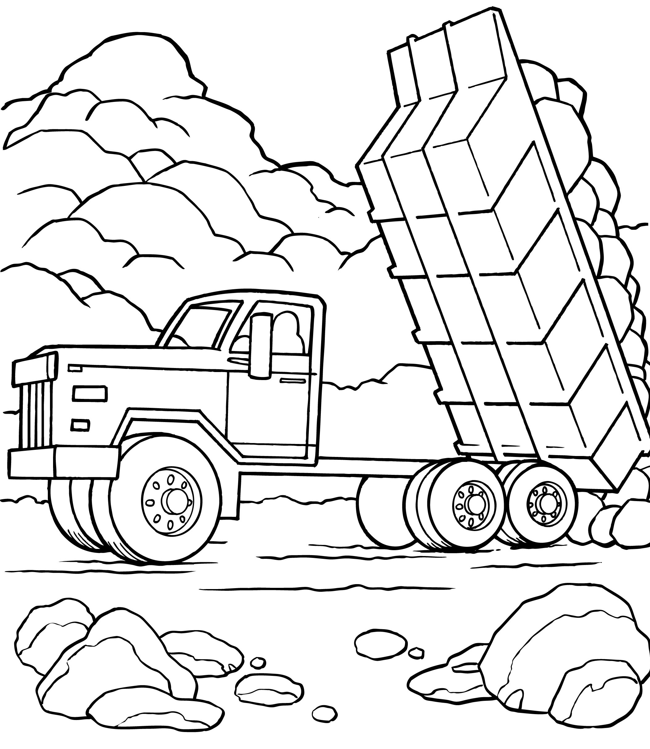 Раскраска: грузовик (транспорт) #135643 - Бесплатные раскраски для печати