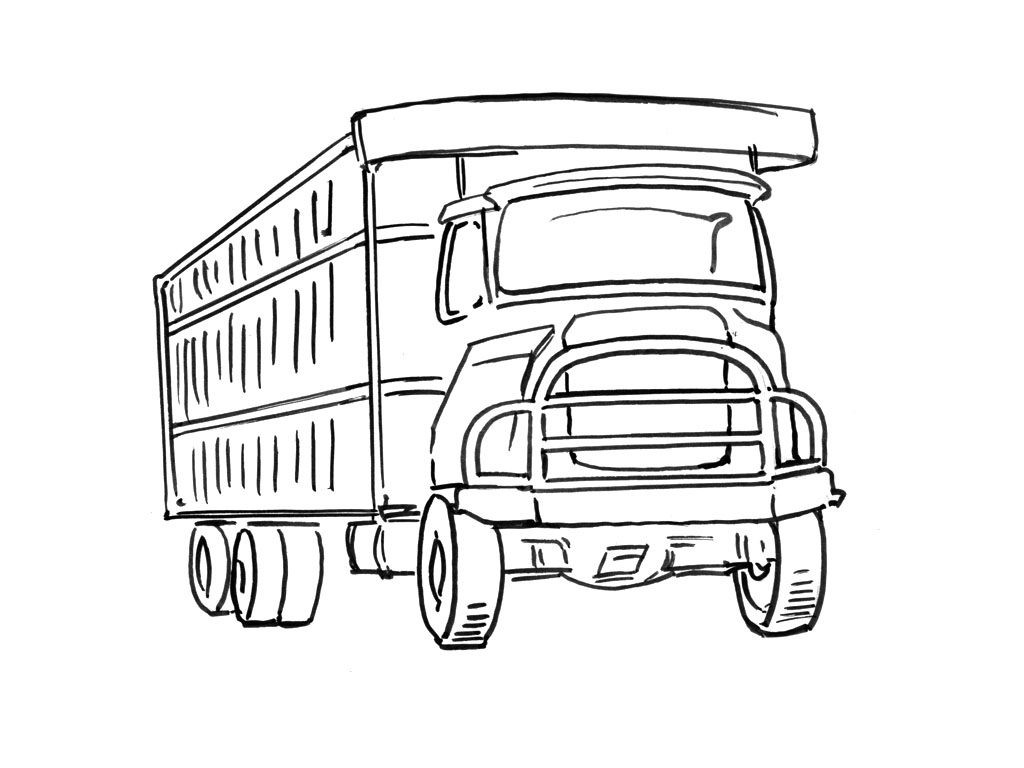 Раскраска: грузовик (транспорт) #135655 - Бесплатные раскраски для печати