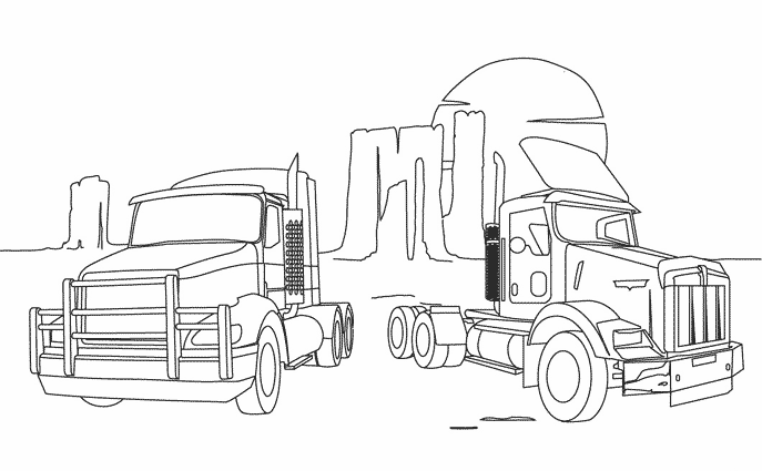 Раскраска: грузовик (транспорт) #135676 - Бесплатные раскраски для печати