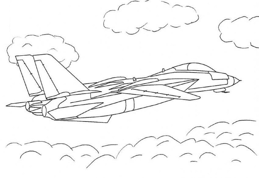 Раскраска: Военный самолет (транспорт) #141039 - Бесплатные раскраски для печати
