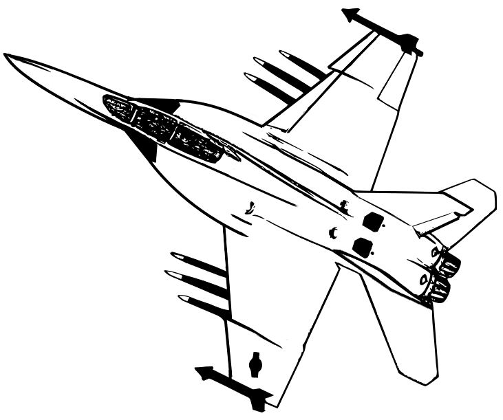 Раскраска: Военный самолет (транспорт) #141056 - Бесплатные раскраски для печати