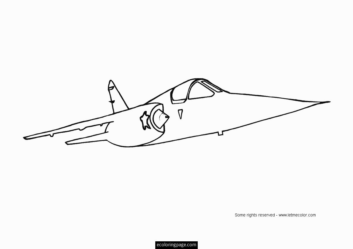 Раскраска: Военный самолет (транспорт) #141091 - Бесплатные раскраски для печати