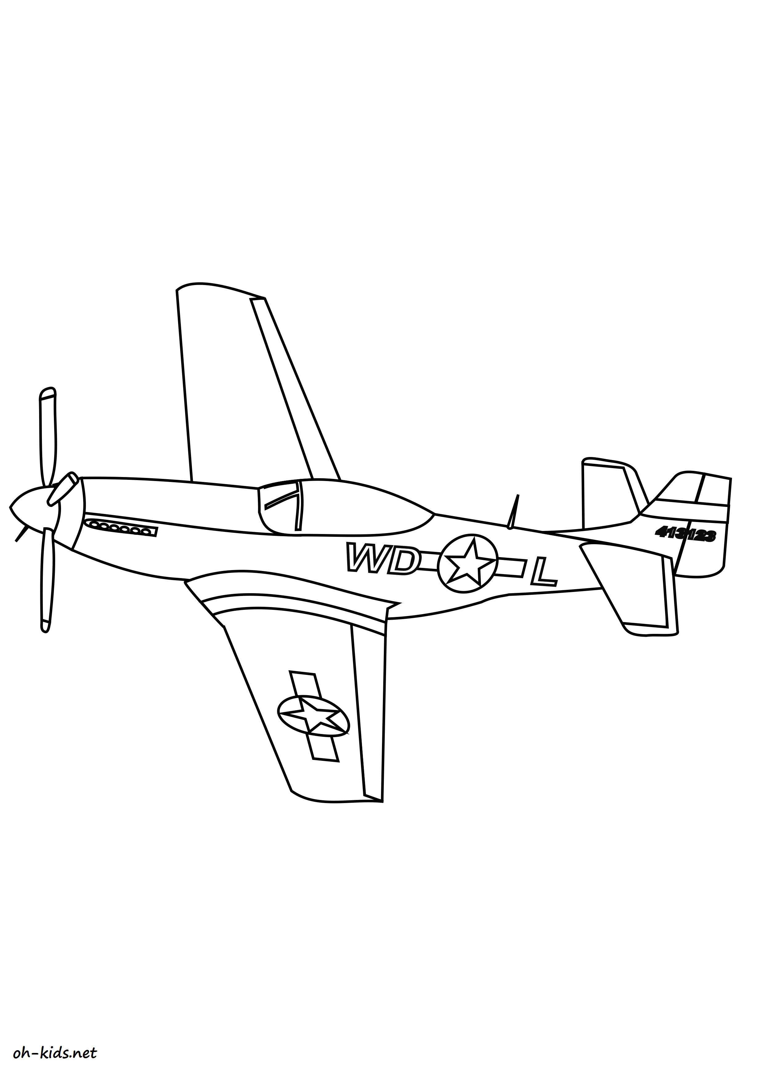 Раскраска: Военный самолет (транспорт) #141096 - Бесплатные раскраски для печати