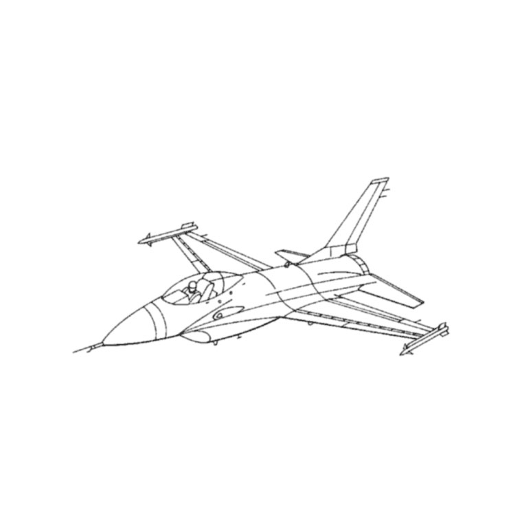 Раскраска: Военный самолет (транспорт) #141129 - Бесплатные раскраски для печати