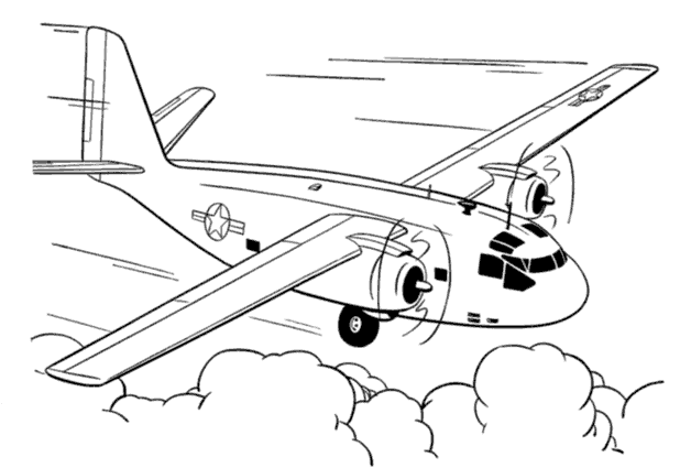Раскраска: Военный самолет (транспорт) #141171 - Бесплатные раскраски для печати
