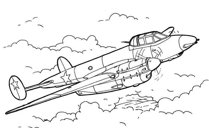 Раскраска: Военный самолет (транспорт) #141238 - Бесплатные раскраски для печати